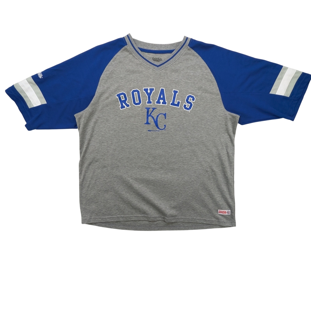 Kansas City Royals Shirt Mens XL Gray Blue MLB Baseball Team Logo Stitches